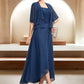 Jane A-Line Square Neckline Asymmetrical Chiffon Lace Mother of the Bride Dress DL126P0015034