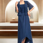 Jane A-Line Square Neckline Asymmetrical Chiffon Lace Mother of the Bride Dress DL126P0015034