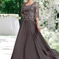 Giuliana A-Line Scoop Neck Floor-Length Chiffon Lace Mother of the Bride Dress With Beading Sequins DL126P0015036