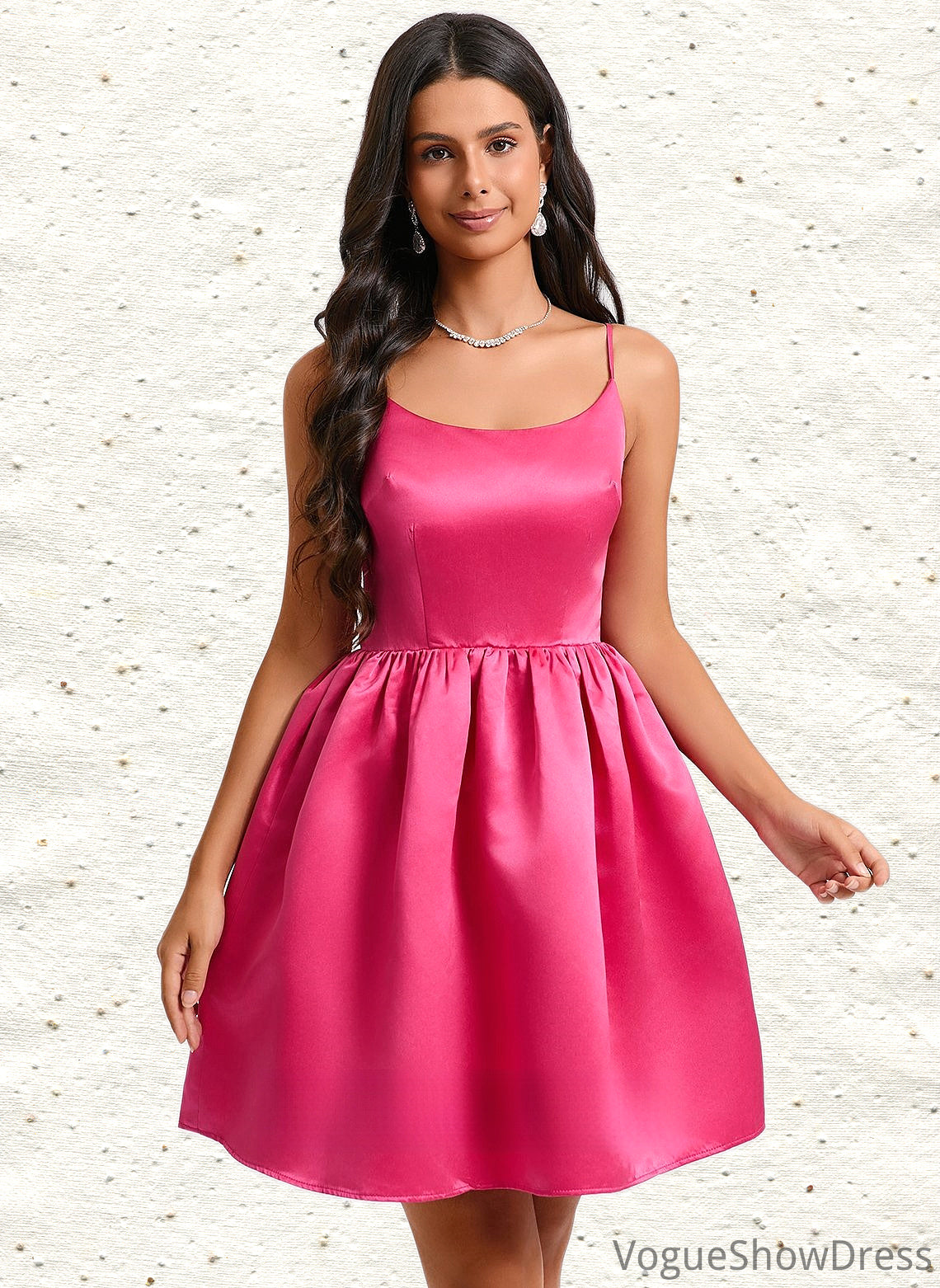 Janiyah Ball-Gown/Princess Scoop Short Satin Homecoming Dress DLP0025714