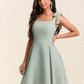 Marley A-line Square Short Chiffon Homecoming Dress With Bow DLP0025655