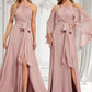 Jazmin A-line Halter Floor-Length Chiffon Bridesmaid Dress DLP0025821