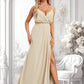 Paloma A-line V-Neck Floor-Length Chiffon Bridesmaid Dress DLP0025790