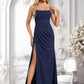 Bria Trumpet/Mermaid Cowl Floor-Length Stretch Crepe Bridesmaid Dress With Ruffle DLP0025766