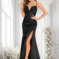 Siena Trumpet/Mermaid V-Neck Floor-Length Satin Prom Dresses DLP0025862