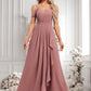 Shaniya A-line Cold Shoulder Asymmetrical Chiffon Bridesmaid Dress DLP0025823