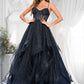 Kaia Ball-Gown/Princess V-Neck Floor-Length Tulle Prom Dresses DLP0025863