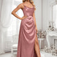 Logan A-line Cowl Floor-Length Stretch Satin Prom Dresses DLP0025881