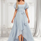 Carolina A-line Square Asymmetrical Chiffon Bridesmaid Dress DLP0025796