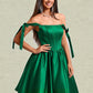 Laylah Ball-Gown/Princess Straight Short Satin Homecoming Dress With Bow DLP0025645