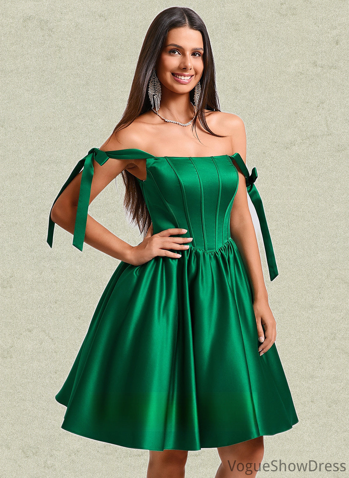 Laylah Ball-Gown/Princess Straight Short Satin Homecoming Dress With Bow DLP0025645