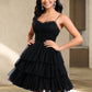 Chloe Ball-Gown/Princess Scoop Short Tulle Homecoming Dress With Pleated Ruffle DLP0025648