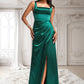 Liana A-line Square Floor-Length Stretch Satin Bridesmaid Dress DLP0025742