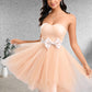 Sloane Ball-Gown/Princess Sweetheart Short Tulle Homecoming Dress With Bow DLP0025719