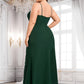 Aniya Trumpet/Mermaid Cowl Floor-Length Chiffon Prom Dresses With Ruffle DLP0025874