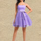 Kaelyn Ball-Gown/Princess Straight Short Tulle Homecoming Dress With Bow DLP0025717