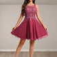 Vivien A-line Scoop Short Chiffon Homecoming Dress With Sequins Appliques Lace DLP0025681