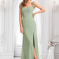 Kirsten A-line Square Floor-Length Chiffon Bridesmaid Dress With Ruffle DLP0025739