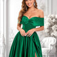 Janiyah Ball-Gown/Princess Off the Shoulder Floor-Length Satin Prom Dresses DLP0025871