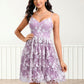 Braelyn A-line V-Neck Short Lace Homecoming Dress With Embroidered DLP0025697