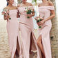 Trumpet/Mermaid Off-the-Shoulder Sleeveless Floor-Length Stretch Crepe Bridesmaid Dresses with Split Kimora DLP0025217