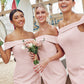 Trumpet/Mermaid Off-the-Shoulder Sleeveless Floor-Length Stretch Crepe Bridesmaid Dresses with Split Kimora DLP0025217