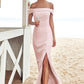 Trumpet/Mermaid Off-the-Shoulder Sleeveless Floor-Length Stretch Crepe Bridesmaid Dresses with Split Kimora DLP0025217