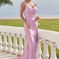 Trumpet/Mermaid One-Shoulder Sleeveless Floor-Length Jersey Bridesmaid Dresses with Pleated Side Draping Elisa DLP0025234