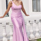 Trumpet/Mermaid One-Shoulder Sleeveless Floor-Length Jersey Plus Size Bridesmaid Dresses with Pleated Side Draping Maud DLP0025235