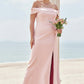 Trumpet/Mermaid Off-the-Shoulder Sleeveless Floor-Length Stretch Crepe Plus Size Bridesmaid Dresses Everleigh DLP0025261