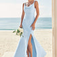 Trumpet/Mermaid Scoop Neck SleevelessFloor-Length Stretch Crepe Bridesmaid Dresses with Split Harley DLP0025271