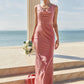 Trumpet/Mermaid Cowl Neck Sleeveless Floor-Length Stretch Satin Bridesmaid Dresses with Sashes Cindy DLP0025281