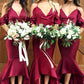 Sleeveless V Neck Asymmetrical Trumpet/Mermaid Charmeuse Bridesmaid Dresseses With Ruffles Kenya DLP0025305