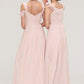 Sweetheart Sleeveless A-line/Princess Chiffon Long/Floor-Length Bridesmaid Dresses With Pleated Shoulder Flower Lyla DLP0025315