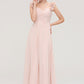 Sweetheart Sleeveless A-line/Princess Chiffon Long/Floor-Length Bridesmaid Dresses With Pleated Shoulder Flower Lyla DLP0025315