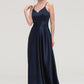 V Neck Sleeveless Long/Floor-Length Satin A-line/Princess Bridesmaid Dresseses Renee DLP0025345