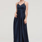 V Neck Sleeveless Long/Floor-Length Satin A-line/Princess Bridesmaid Dresseses Renee DLP0025345