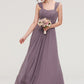 Square Neckline Sleeveless Chiffon Long/Floor-Length A-line/Princess Bridesmaid Dresses With Pleated Taryn DLP0025356