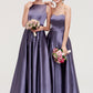 Sweetheart Sleeveless A-line/Princess Satin Ankle-Length Bridesmaid Dresses With Pleated Jaelynn DLP0025408