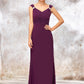 V Neck Sleeveless Long/Floor-Length Sheath/Column Chiffon Bridesmaid Dresses With Sashes Pleated Beading Makaila DLP0025412