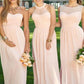 Sweetheart Sleeveless Long/Floor-Length A-Line/Princess Chiffon Bridesmaid Dresses Joanna DLP0025418