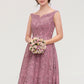 Sweetheart Sleeveless A-line/Princess Lace Knee-Length Bridesmaid Dresses Georgia DLP0025421