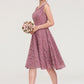 Sweetheart Sleeveless A-line/Princess Lace Knee-Length Bridesmaid Dresses Georgia DLP0025421