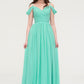 Sweetheart Sleeveless Long/Floor-Length Chiffon A-line/Princess Bridesmaid Dresses With Pleated Lucinda DLP0025422