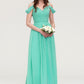 Sweetheart Sleeveless Long/Floor-Length Chiffon A-line/Princess Bridesmaid Dresses With Pleated Lucinda DLP0025422