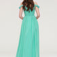 Sweetheart Sleeveless Long/Floor-Length Chiffon A-line/Princess Bridesmaid Dresses With Pleated Lucinda DLP0025422