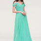 Sweetheart Sleeveless Long/Floor-Length Chiffon A-line/Princess Bridesmaid Dresses With Pleated Lucinda DLP0025422