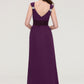 Sleeveless V Neck Long/Floor-Length Sheath/Column Chiffon Bridesmaid Dresses With Sashes Beading Pleated Emely DLP0025432