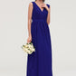 Sleeveless V Neck Chiffon A-line/Princess Long/Floor-Length Bridesmaid Dresseses With Pleated Jazmine DLP0025459