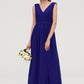 Sleeveless V Neck Chiffon A-line/Princess Long/Floor-Length Bridesmaid Dresseses With Pleated Jazmine DLP0025459